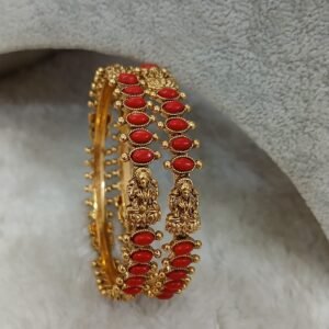 2.8 Antique lakshmi nakshi with corals (set of 2)