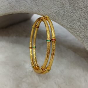 2.4 Self cutting Micropolish bangles with simple meenakari detailing (set of 2)