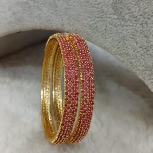 2.6 Small size Full ruby Micropolish bangles (set of 2)