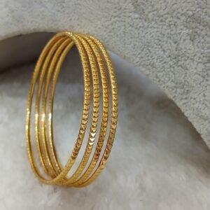 2.10 Plain with U cutting Micropolish bangles (set of 4)