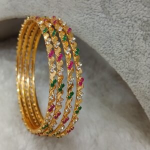 2.10 Simple multi cz Micropolish bangles (set of 4)