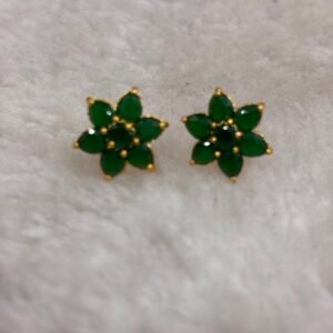 Full green stone flower Micropolish studs