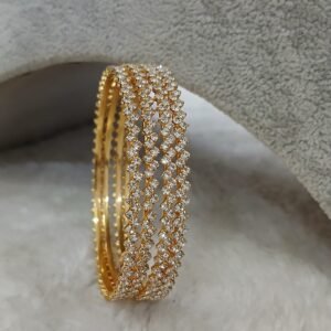 2.6 Zig zag full CZ Micropolish bangles (set of 2)