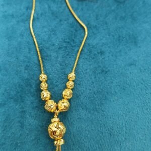 Micropolish gold zig zag cutting balls chain