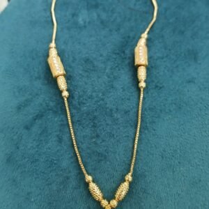 Simple white stone pendant with Micropolish chain