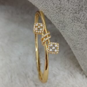 Knot design gold copy Micropolish openable bracelet