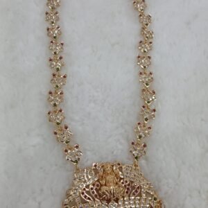 Multi Long lakshmi Micropolish stones haaram