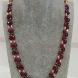 Real cutting ruby double line chain