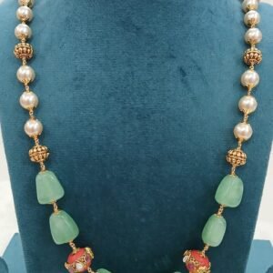 Kattutheega with real swarouski & designer real coral 24 inches chain