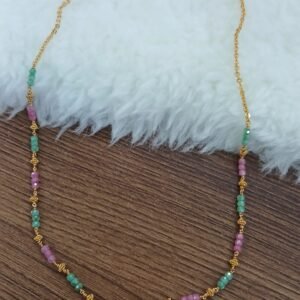 Pink & Green CZ with kattutheega chain