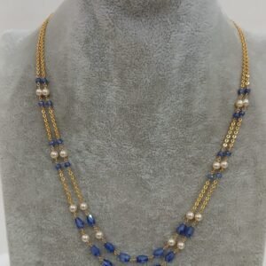Double step Blue CZ Micropolish chain