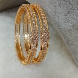 2.6 Full CZ bridal Micropolish bangles (set of 2)