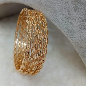 2.6 Leaf cut design 3D pattern Micropolish bangles (set of 4)