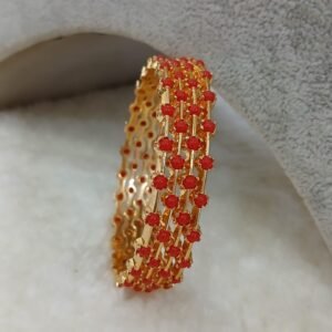 2.6 Sleek pattern Full corals Micropolish bangles (set of 4)