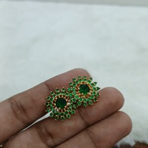Full green stones Micropolish simple studs