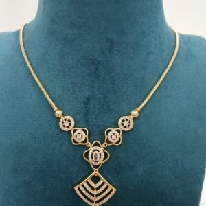 Full white stones simple naan chain (Micropolish)