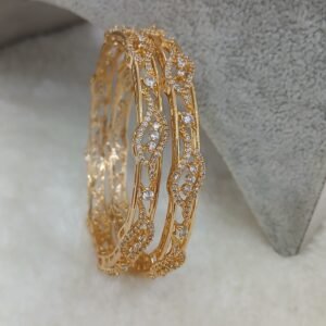 Curve pattern Diamond copy Micropolish bangles