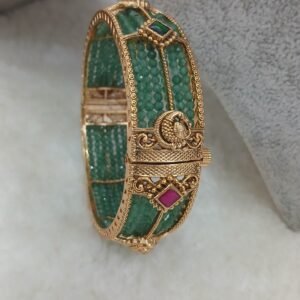 Peacock with kundan nakshi openable kada bangle