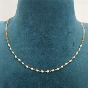 Real fresh water rice pearls Micropolish chain