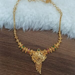 Diamond shaped pendant simple gold copy Micropolish necklace