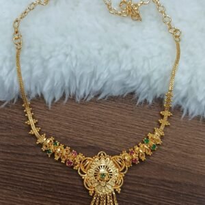 Round shaped pendant simple Micropolish necklace