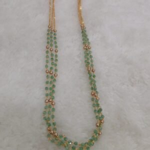 Pastel green CZ 3 lines Micropolish chain