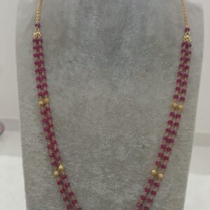 24 inches Chetan ruby double line kattutheega chain