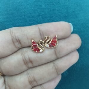 Red stones designer studs