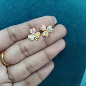 Multi stone leaf pattern studs