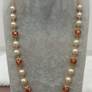 24 inches kattutheega with 10mm swarouski & Coral balls chain