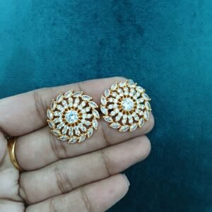 Big size full white stone Micropolish screw back studs
