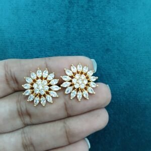Small size full white stone Micropolish screw back studs