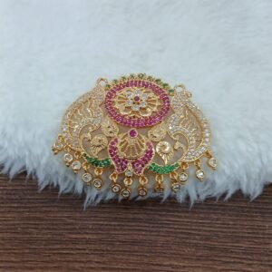Multi stones Micropolish pendant with rings