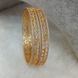 Moon design with stones Micropolish bangles