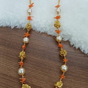 Real corals with lakshmi nakshi balls Micropolish chain with swarouski
