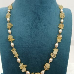 Citrin & Swarouski kattutheega single line chain (20 inches)
