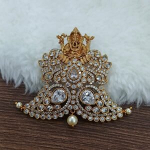 Full white stones Ganesh pendant