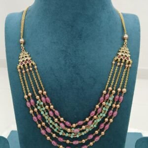 Layered Micropolish real beads necklace