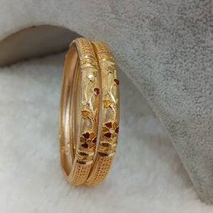 Yellow and Red Meenakari Micropolish bangles