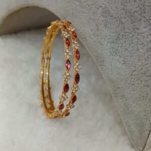 Red glasscut bangles