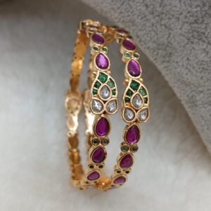 Simple kundan mango design bangles
