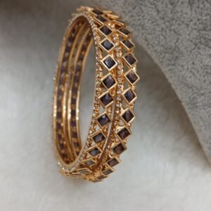 Violet stone diamond shape bangles