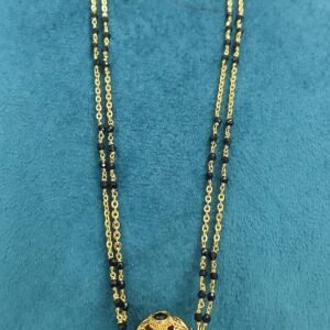 Black stone nakshi ball with Micropolish chain