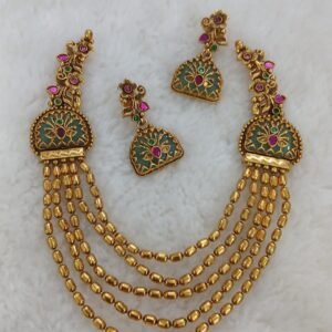 Designer layered kundan nakshi neck set