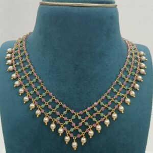 Pastel High Crush CZ Jaali Micropolish chain